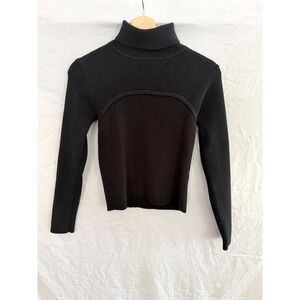 Petal & Pup Jennison Turtleneck Sweater Black Ribbed Long Sleeve Size 4